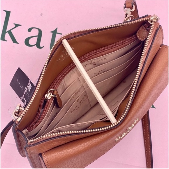 Kate Spade Leila Small flap Crossbody Warm Gingerbread - Picture 5 of 13